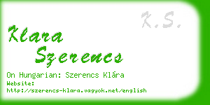 klara szerencs business card